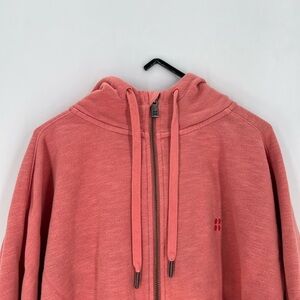 Sweaty Betty Semi Cropped Full Zip Slouchy Hoodie In Blush Pink